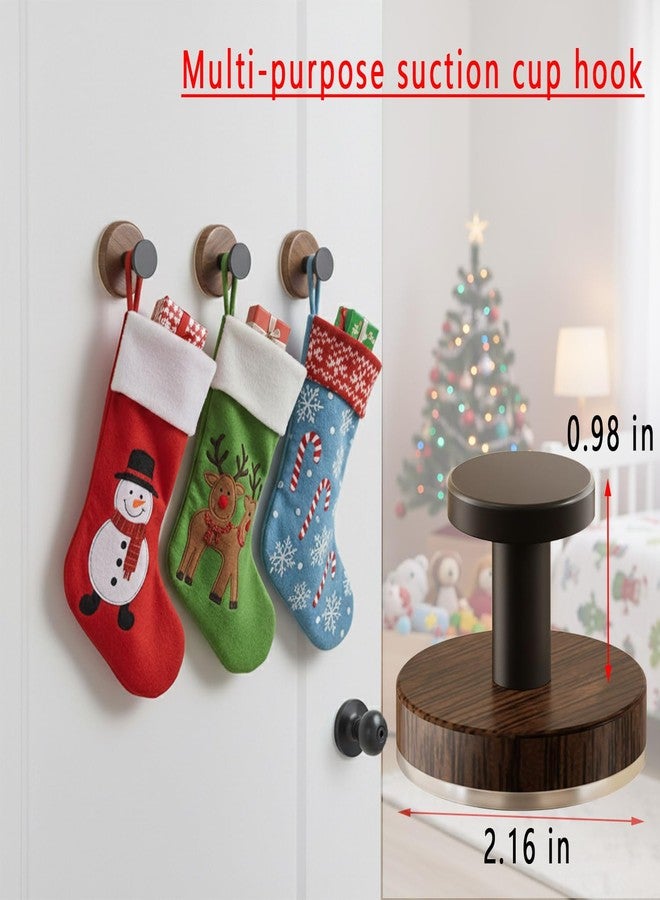 Aetherix Suction Cup Wreath Holder for Front Door Glass Door, Suction Cup Hooks for Shower, Bathroom, Window, Wall and Mirrors, Christmas & Halloween Wreath, Decor Hanger for Front Door（Wood Grain 3 Pcs） - Image 3